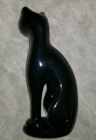 Vintage Black Cat Ceramic Statue 2