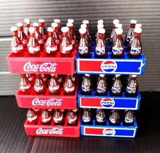 Lot6 Coca Cola Pepsi Coke Dollhouse Miniature Fridge Magnets Bottles Drink Gift