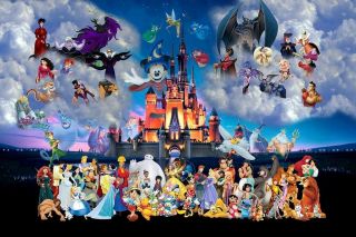 Disney Characters Of Magic Kingdom Poster 24x36
