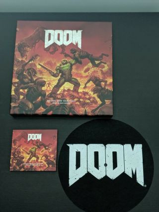 Doom 4 RED LP Box Set Vinyl Record Soundtrack W/ Slipmat Bethesda.  Timed Limited 2