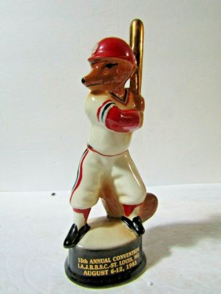 1983 Jim Beam 6 Stan Musial Fox Paperweight By Regal China St Louis Cardinals
