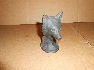 Antique Cast Iron Fox Head Still Bank Metal Toy Saving