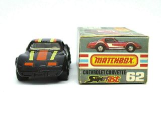 Matchbox Lesney No.  62f Chevrolet Corvette In Type ' K ' With  Box 3