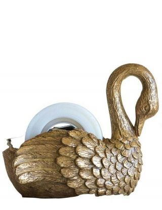 Victorian Trading Co Gold Gilded Swan Tape Dispenser