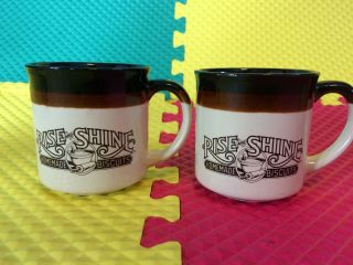 Vintage 1984 Set of 4 Hardee ' s Rise N Shine Homemade Biscuits Coffee Mugs 7