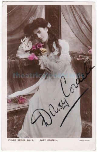Stage Actress Daisy Cordell.  Signed Postcard