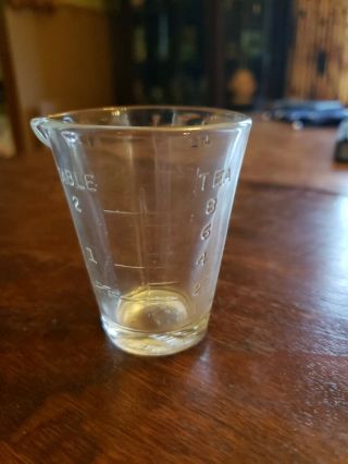 Vintage American Hospital Supply Corp.  1.  5 ounce Glass Medicine Measuring Cup 3
