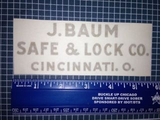 J Baum Safe And Lock Co.  Decal/sticker,  Lettering