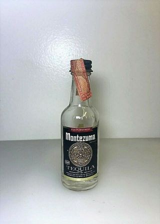 Miniature Liquor Bottle: Montezuma,  Mexican Tequila; 1970 