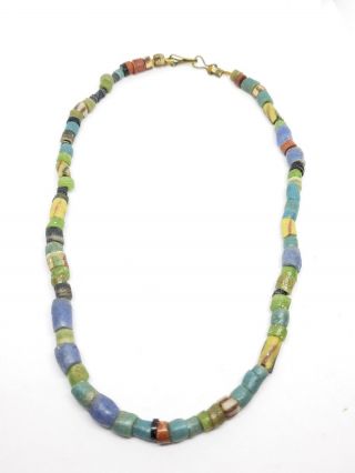 African Trade Beads Vintage Venetian Glass Mixed Strand Necklace Millefoiri