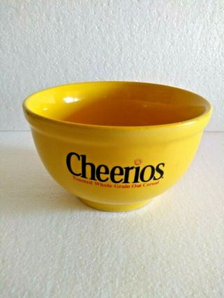 Cheerios Cereal Ceramic Bowl 2002 Collectibles Yellow Microwave Dishwasher Safe