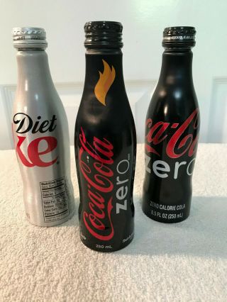 Coca Cola (3) Bottles Olympic Torch Relay - Diet Coke - Coca Cola Zero Aluminum