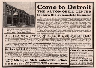 1914 Print Ad Michigan State Auto School Detroit Photo 44 Factories Mechanic