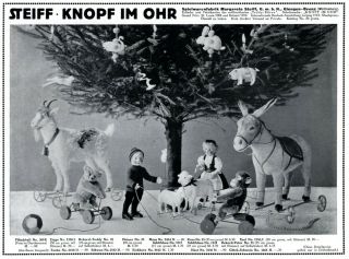 Steiff Christmas German 1913 Ad Donkey Goat Advertising Record Peter Tree Sheap