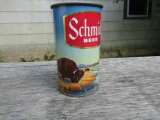 Schmidt Scenic Flat Top Beer Can Mug Buffalo And Dairy Cow Associated Brewing