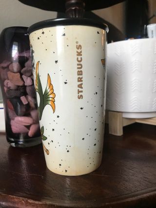 Starbucks Mermaid Siren Tattoo Ceramic Travel Mug Tumbler 12 oz 2015 Double Wall 4
