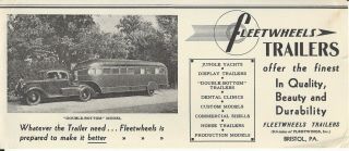 Vintage Bristol,  Pa Fleetwheels Trailers Ink Blotter