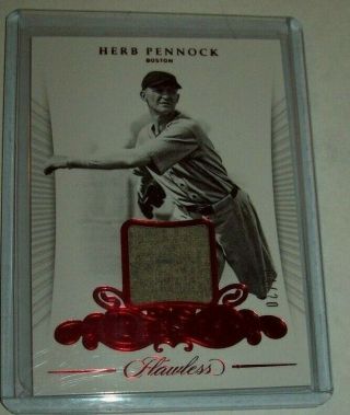 2018 Panini Flawless Boston Red Sox Herb Pennock Red Foil Worn Swatch Card