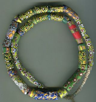 African Trade Beads Glass Vintage Venetian Old Mixed Millefiori Minor Chips