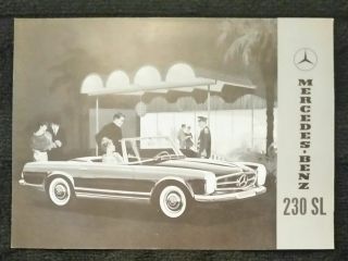Vintage Rare Sales Brochure Mercedes Benz 230 Sl Sportster 230sl W113