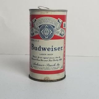 Budweiser 12 Fl Oz.  Anheuser - Busch Vintage Pull Tab Beer Can Aluminum