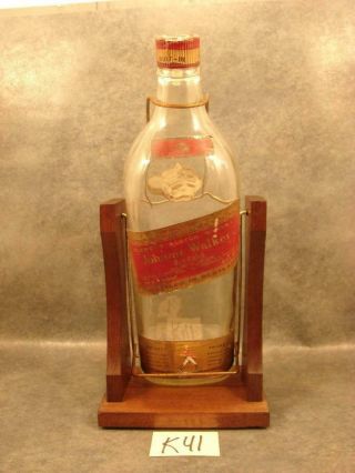 K41 Vintage Johnnie Walker Red Label Empty Gallon Bottle Swing Tipping Stand