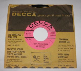 The Shirelles 7 " 45 Dj Promo Hear Soul Doo Wop I Got The Message Decca Stop Me