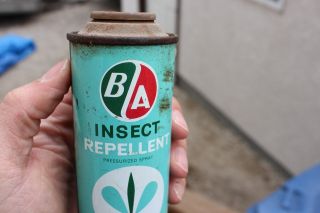 Vintage BA British American Oil Inscect Repellent Tin Can Advertising Sign 2