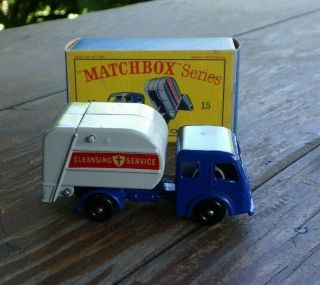 Matchbox Lesney Refuse Truck 15 Tippax Collector Cleansing Services Cn