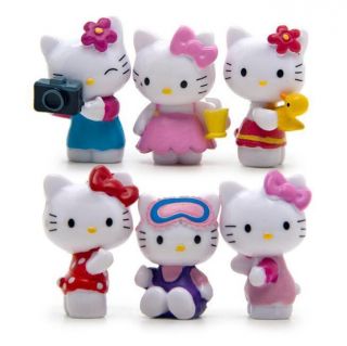 Hello Kitty Mini Figurines Kawaii Cartoon Character Kids Dolls Toys T - 4