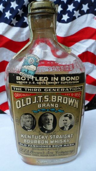 Vintage Old J.  T.  S.  Brown,  Kentucky Bourbon Whiskey 1940 