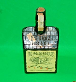 Empty Vintage E.  G.  Booz 1840 Kentucky Bourbon Whiskey Decanter Collector Bottle