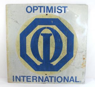 Vintage Retired Optimist International Metal Sign 24 " X 24 "