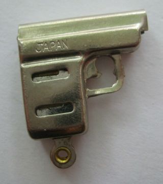 Vintage Japan Metal Miniature Gun Harmonica Charm Toy Prize