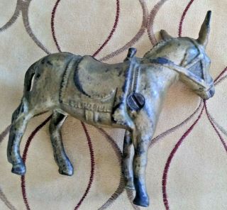 AC Williams Vintage 1910 - 1930 Cast Metal Still Piggy Bank Donkey Mule Horse 4