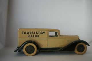 1920s Vintage Tootsie Toy Tan And Black Tootsietoy Dairy Truck No.  808 At40