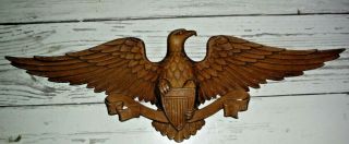 Vintage American Eagle & Shield Cast Aluminum Wall Hanging 27 " Patriotic