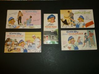 5 Vtg 1959,  1960,  1961 Dutch Boy Paint Advertising Color Sample Charts Brochures