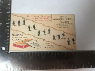 Antique Allcock’s Porous Plaster Advertising Ink Blotter Mystic Thirteen 1898