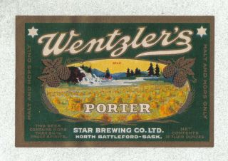 Beer Label - Canada - Wentzler 