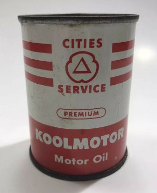 Cities Service Premium Koolmotor Miniature Oil Can Advertising Promo Coin Bank