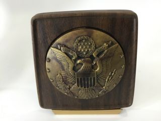 Vintage American Eagle Brass Plaque " E Pluribus Unum " Usa Proud American