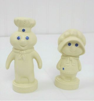 Vintage 1974 Pillsbury Doughboy Poppin Fresh & Poppie Salt Pepper Shakers Set