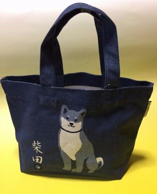 Shibainu Shiba Dog Shibatasan Tote Bag Japan Indigo Navy Hachi Akita Maru Fs