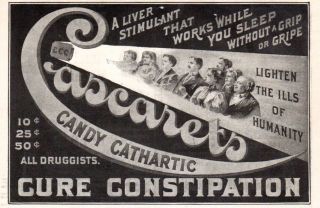 Antique Ad Medical Quack Medicine Cascarets Candy Cathartic Cures Constipation