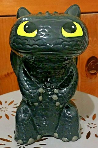 How To Train Your Dragon Toothless Night Fury Ceramic Standing 9 " Coin Bank