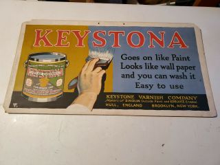 Vintage Keystone Paint Advertising Signs Old Antique Cardboard