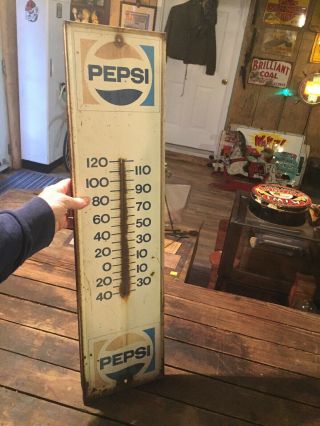 Vintage Pepsi Cola Advertising Thermometer
