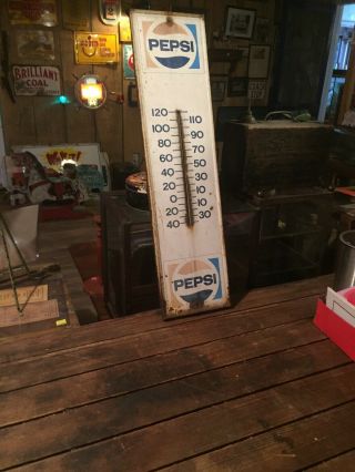 Vintage Pepsi Cola Advertising Thermometer 7