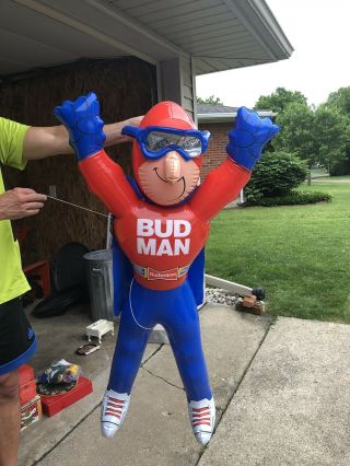 Budweiser Budman Inflatable Mascot Vintage Rare In Great Shape